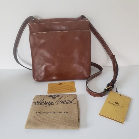 NWT PATRICIA NASH Tooled Leather Adjustable Crossbody Boho Festival Southwestern - Picture 12 of 14